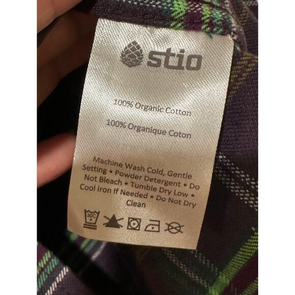 Stio Men's Junction Midweight Flannel Shirt Deep Purple Plaid Size XXL NWT Warm - Picture 15 of 15